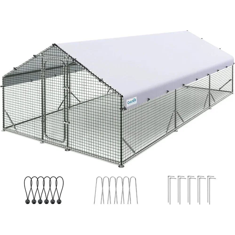 18x9x6.6FT Metal Chicken Coop Run for 30+ Poultry with Waterproof Roof Cover Outdoor Walk-in Cage Peak Hen House
18x9x6.6FT Metal Chicken Coop Run for 30+ Poultry with Waterproof Roof Cover Outdoor Walk-in Cage Peak Hen House