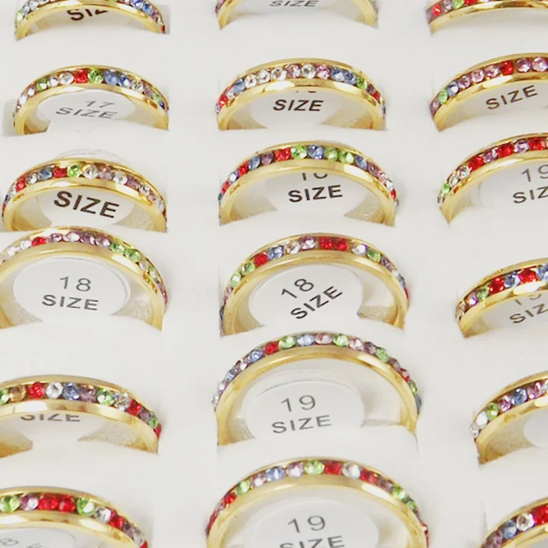 Wholesale 36 PCS Two-color mixed Comfortable Stainless Steel Rings Full circle Color with CZ Fashion Jewelry
Wholesale 36 PCS Two-color mixed Comfortable Stainless Steel Rings Full circle Color with CZ Fashion Jewelry