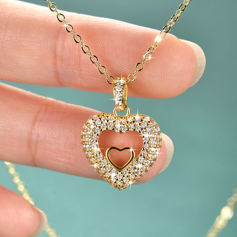 Anziw 2026 New Sparkling Zincon Double-layered Heart Necklace For Women 14k Gold Filled Wedding Adjustable Chain Jewelry Gifts
Anziw 2026 New Sparkling Zincon Double-layered Heart Necklace For Women 14k Gold Filled Wedding Adjustable Chain Jewelry Gifts