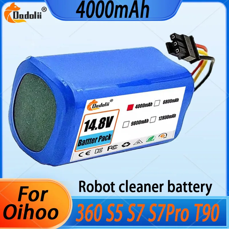 Аккумулятор для Qihoo 360 S5 S7 S7Pro T90 X9 14,4 В 4000 мАч, запасные части для робота-пылесоса
Аккумулятор для Qihoo 360 S5 S7 S7Pro T90 X9 14,4 В 4000 мАч, запасные части для робота-пылесоса