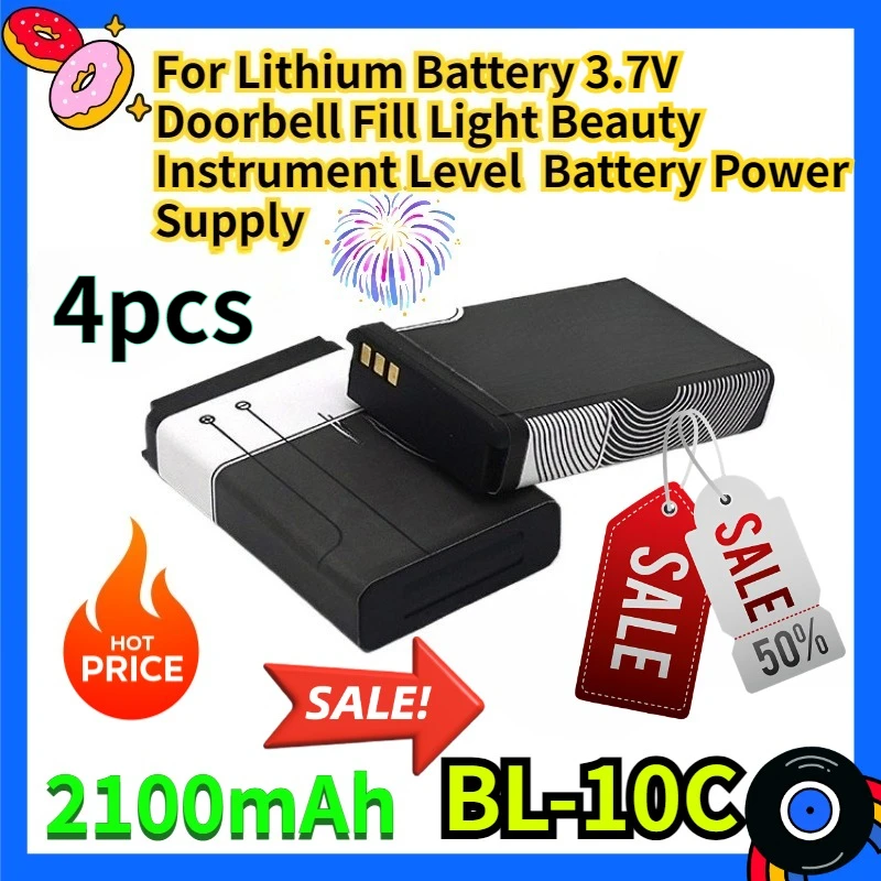 For BL-10C Lithium Battery 3.7V Doorbell Fill Light Beauty Instrument Level 2100mAh Battery Power Supply 4pcs
For BL-10C Lithium Battery 3.7V Doorbell Fill Light Beauty Instrument Level 2100mAh Battery Power Supply 4pcs