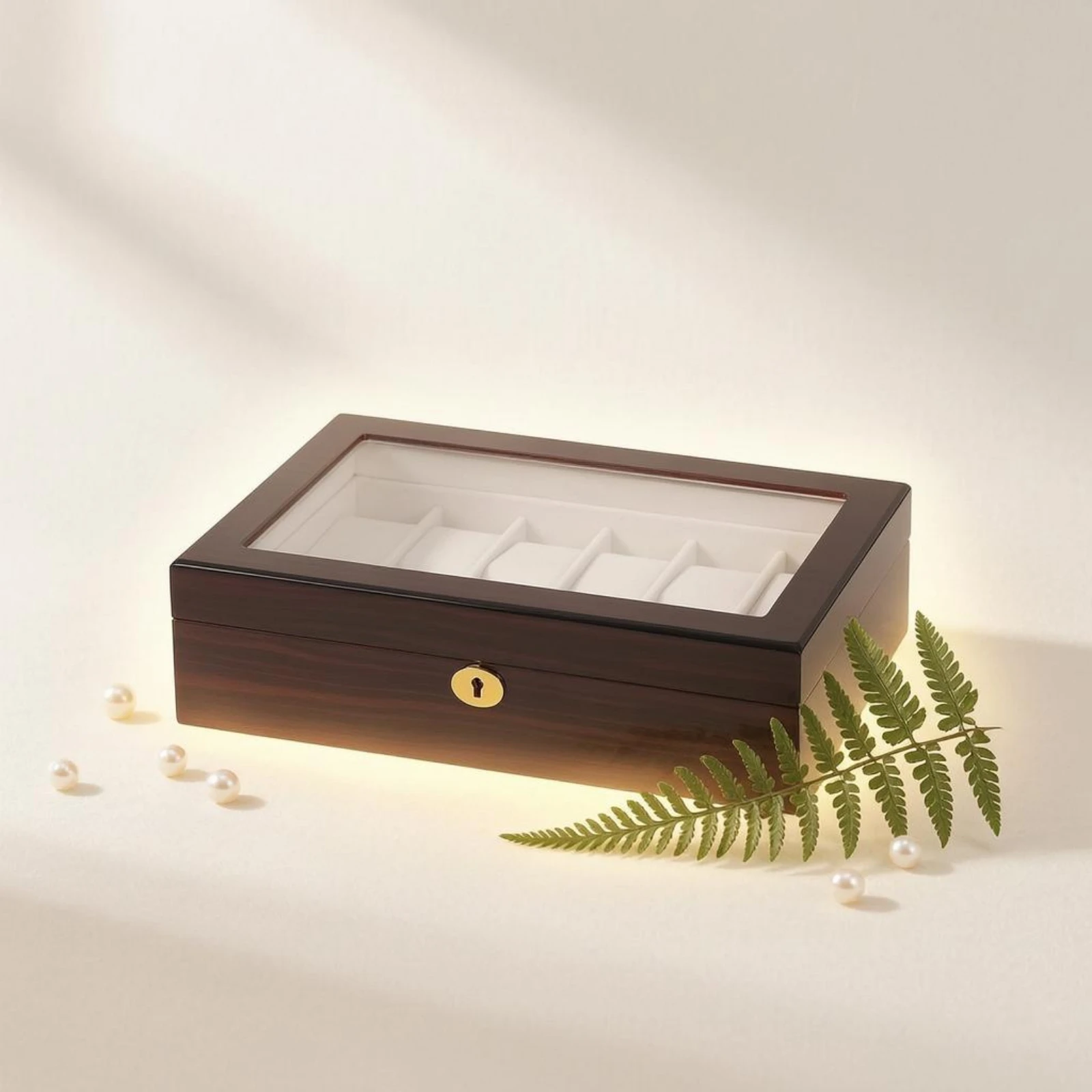 Glass-Top Watch Box Lacquered Watch Display Box Easy to Clean Soft Velvet Lining
Glass-Top Watch Box Lacquered Watch Display Box Easy to Clean Soft Velvet Lining
