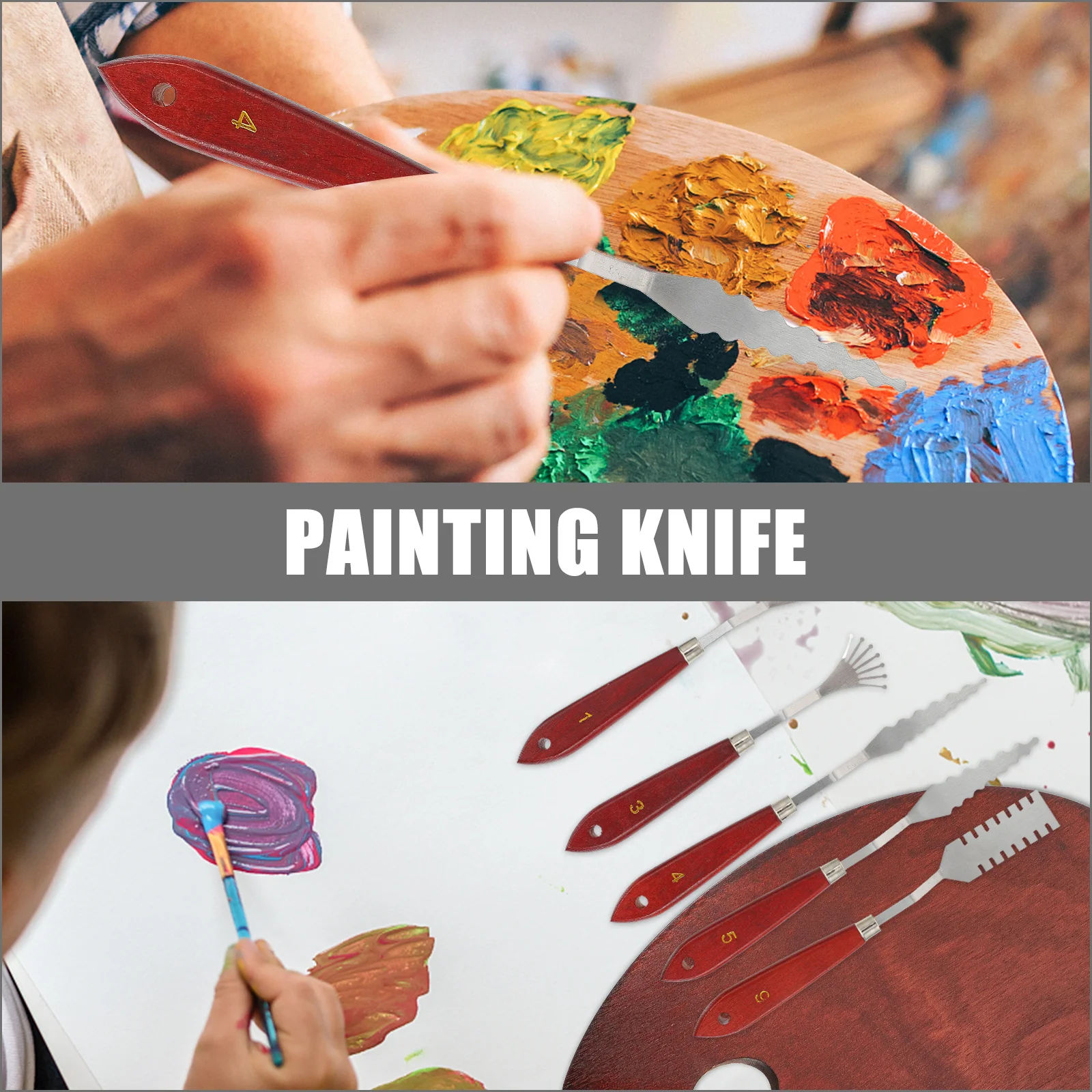 5Pcs Oil Painting Knife Set Practical Sturdy Scrapers for Acrylic Oil Mixing Spreading Scratching Art Painting Supplies
5Pcs Oil Painting Knife Set Practical Sturdy Scrapers for Acrylic Oil Mixing Spreading Scratching Art Painting Supplies
