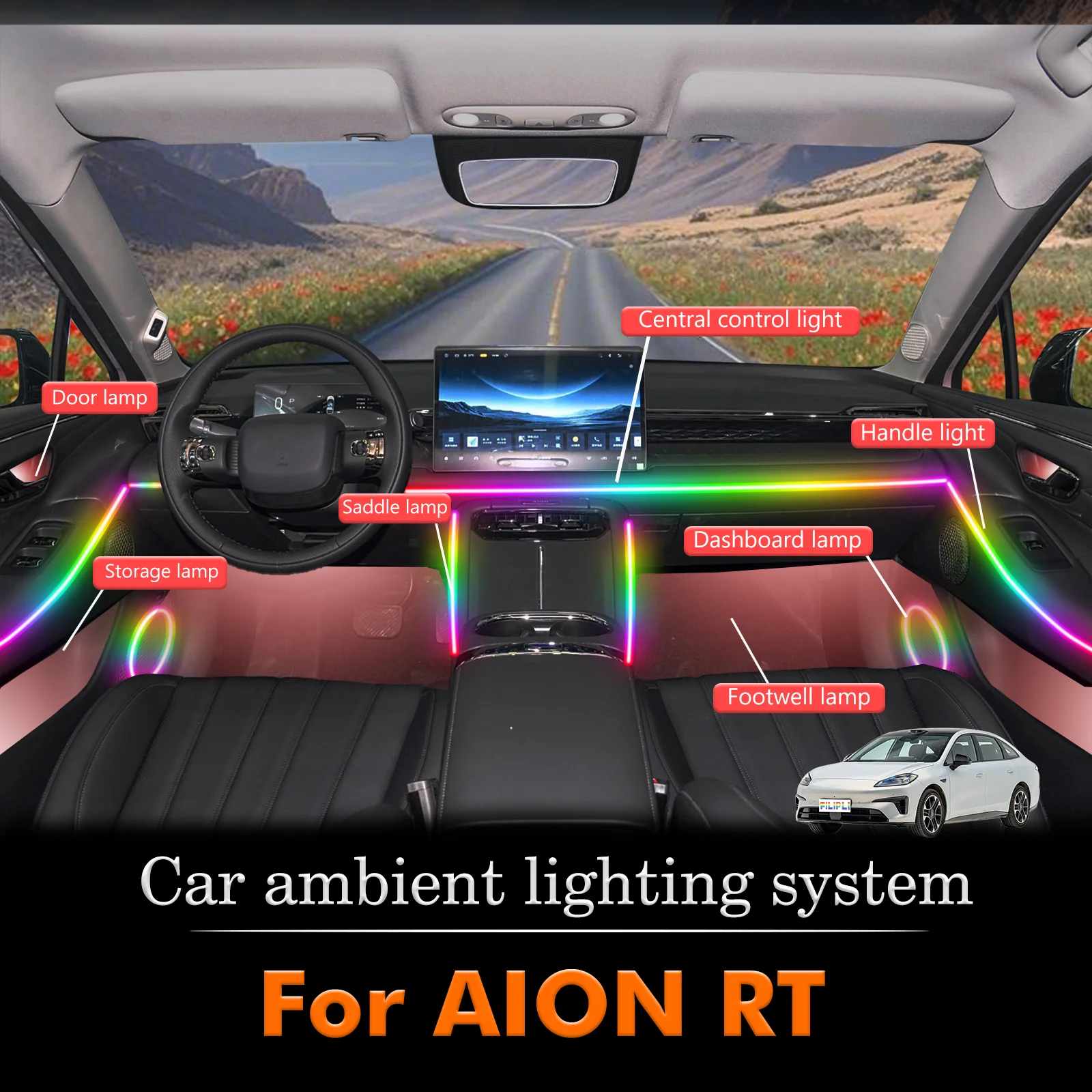 For ALON RT RGB 64 Colors LED Car Interior Ambient Light Smart Remote Control Rainbow Acrylic Strip Set 43. For ALON RT Car Inte
For ALON RT RGB 64 Colors LED Car Interior Ambient Light Smart Remote Control Rainbow Acrylic Strip Set 43. For ALON RT Car Inte