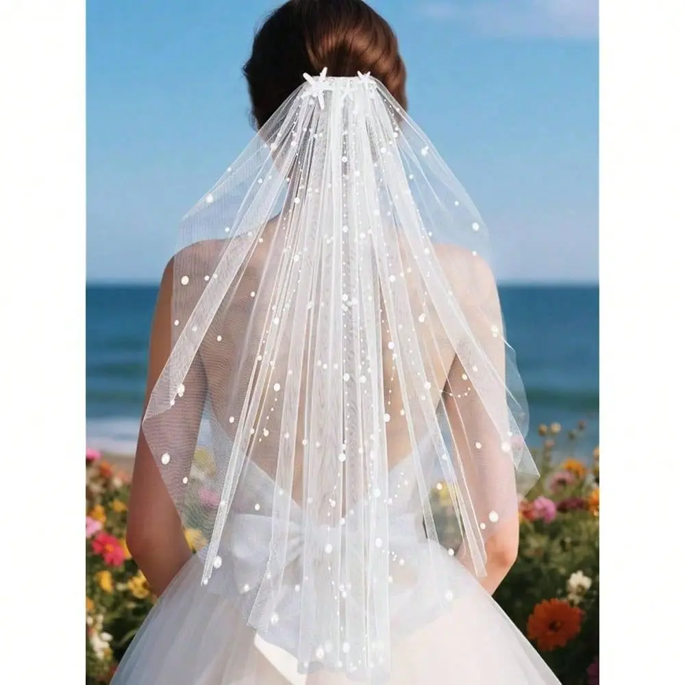 Bride Wedding Veil Short Starfish Waist Length Bridal Tulle Veils Hair Accessories With Comb And Cut Edge White
Bride Wedding Veil Short Starfish Waist Length Bridal Tulle Veils Hair Accessories With Comb And Cut Edge White