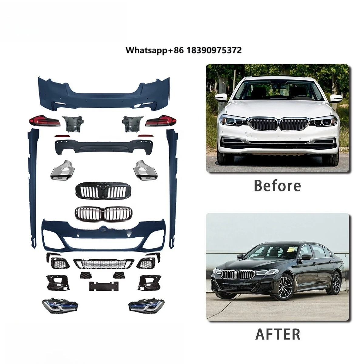 PP BODYKIT for 5 SERIES G30 G38 2018-2020 YEAR Upgrade to LCI M-TECH STYLE | Perfect Match | OEM
PP BODYKIT for 5 SERIES G30 G38 2018-2020 YEAR Upgrade to LCI M-TECH STYLE | Perfect Match | OEM