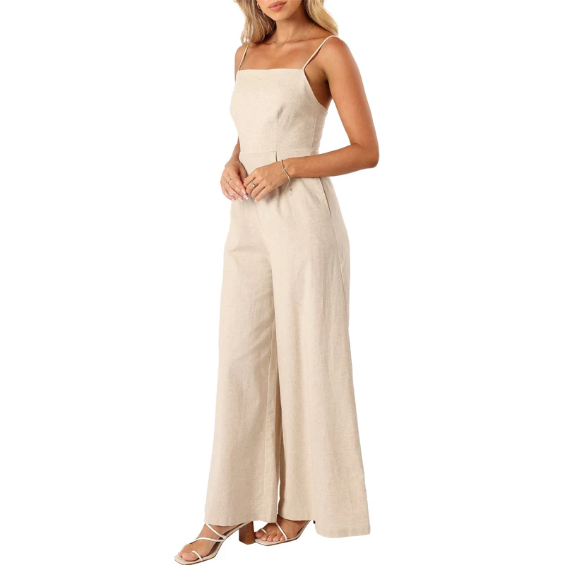 2025 Custom High Quality Women's Elegant Jumpsuit One Piece Cotton Linen Pants Playsuit Lady Suspenders for Summer Vacation
2025 Custom High Quality Women's Elegant Jumpsuit One Piece Cotton Linen Pants Playsuit Lady Suspenders for Summer Vacation