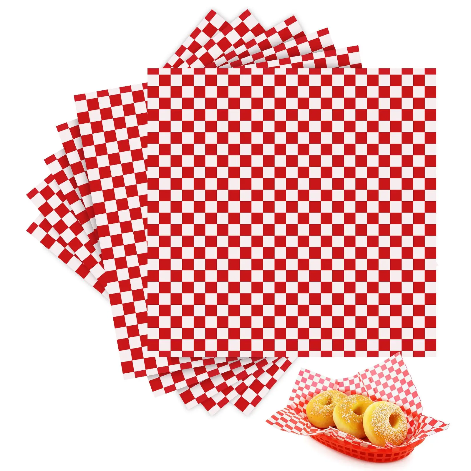 24 Pcs Red Checkered Baking Paper 30x30cm Grease Proof Food Liner Wrap Wax Paper Sandwich Barware Set
24 Pcs Red Checkered Baking Paper 30x30cm Grease Proof Food Liner Wrap Wax Paper Sandwich Barware Set