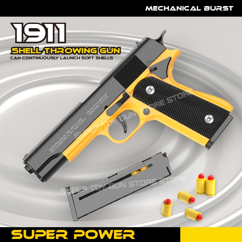 New.Automatic Colt 1911 Automatic Shell Soft Bullet Toy Gun Air Gunner Gun CS Shooting Weapon Boys Toy
New.Automatic Colt 1911 Automatic Shell Soft Bullet Toy Gun Air Gunner Gun CS Shooting Weapon Boys Toy