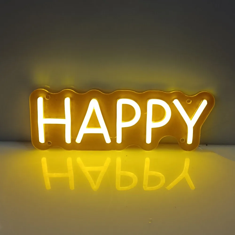 Happy Dimmable LED Neon Sign, Transparnt Backboard, USB Power Supply Suitable for Wall Decoration, Bars, Clubs, Birthday Parties
Happy Dimmable LED Neon Sign, Transparnt Backboard, USB Power Supply Suitable for Wall Decoration, Bars, Clubs, Birthday Parties