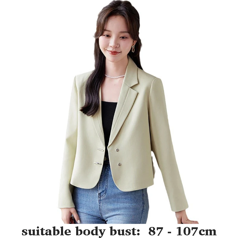 High quality short blazer for women single breasted collar new autumn 2025 elegant fashion office clothes beige black green
High quality short blazer for women single breasted collar new autumn 2025 elegant fashion office clothes beige black green