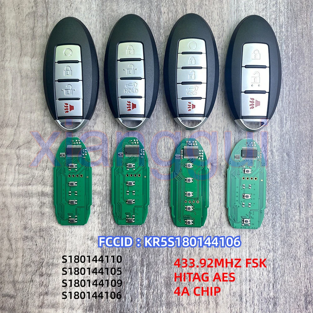 KR5S180144106 4A Chip 433MHz S180144105/S180144106/S180144109/S180144110 Car Key Fob Remote for Nissan Rogue X-Trail 2014-2021
KR5S180144106 4A Chip 433MHz S180144105/S180144106/S180144109/S180144110 Car Key Fob Remote for Nissan Rogue X-Trail 2014-2021