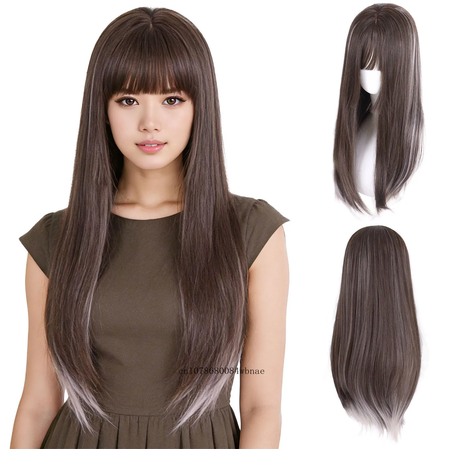Synthetic 26 Inch Long Straight Straight Light Brown Mixed Blonde Wigs for Women Ladies Natural Wig with Bangs Heat Resistant
Synthetic 26 Inch Long Straight Straight Light Brown Mixed Blonde Wigs for Women Ladies Natural Wig with Bangs Heat Resistant