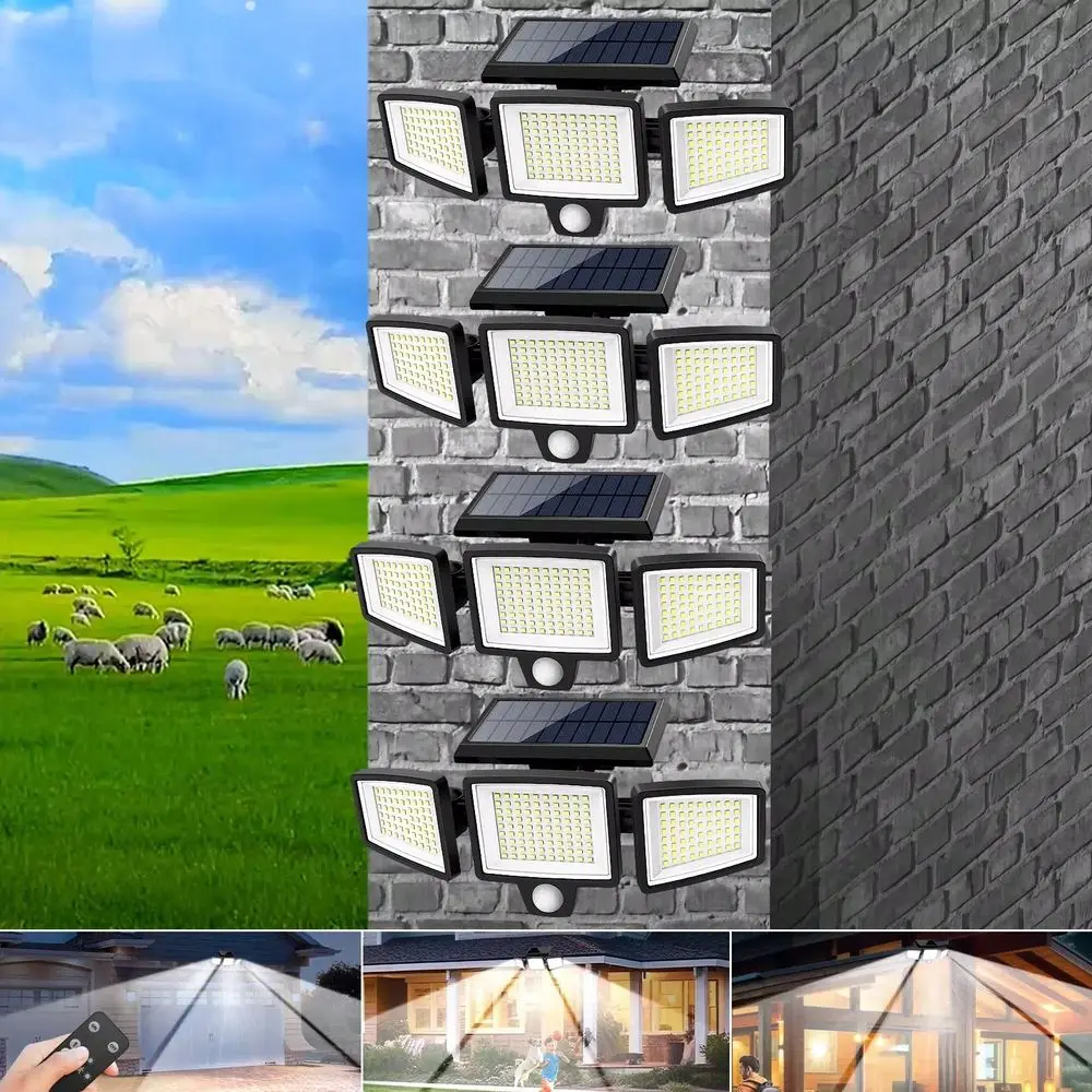 Packs Solar Outdoor Lights 2500LM 210 LED Security Lights With Remote Control, IP65 Waterproof,3 Heads Motion Sensor Lights,270
Packs Solar Outdoor Lights 2500LM 210 LED Security Lights With Remote Control, IP65 Waterproof,3 Heads Motion Sensor Lights,270