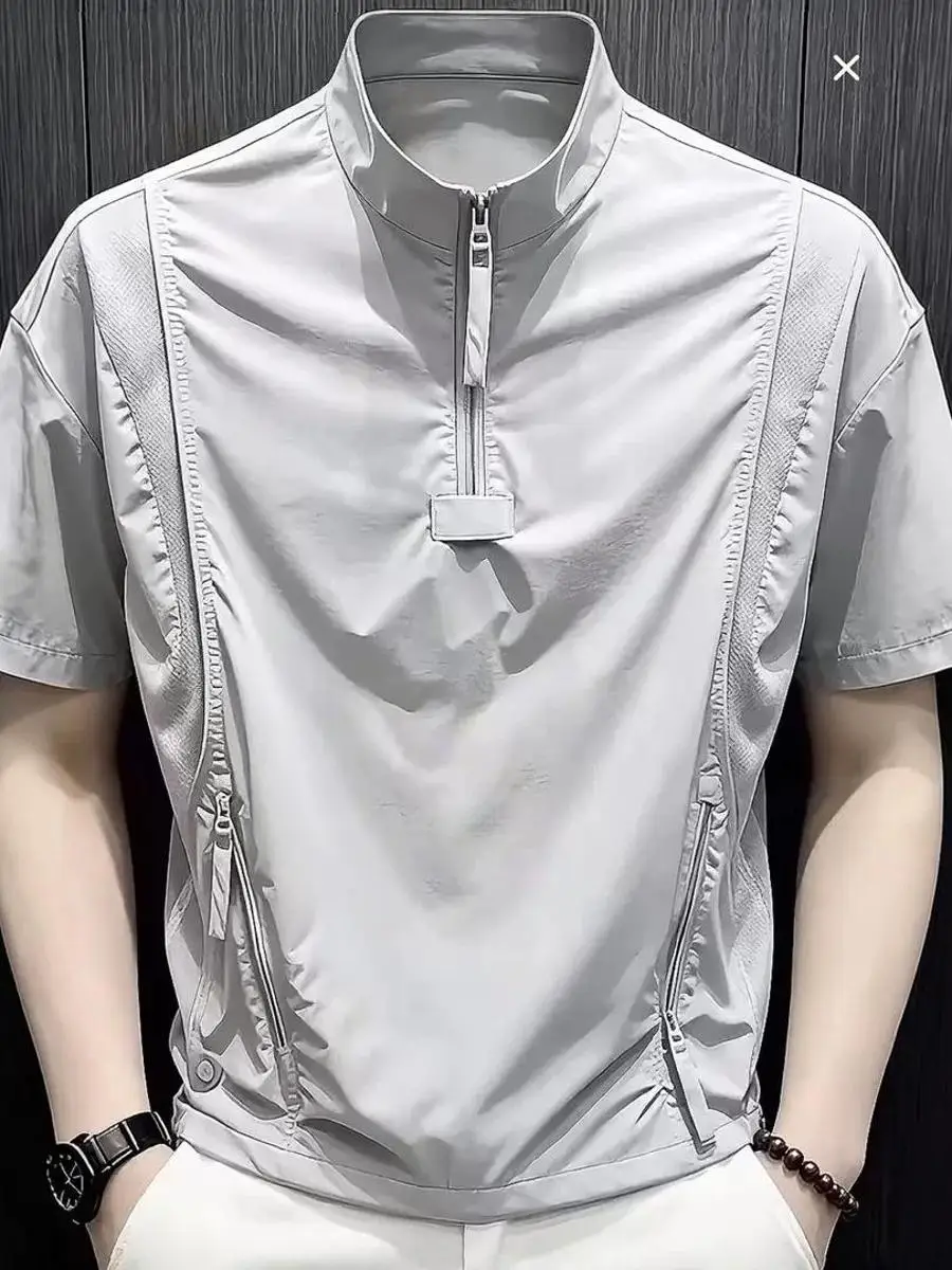 Summer Men's Casual Loose Fit Short Sleeve T-Shirt Half Zipper Stand Collar Large Size 300 Pounds New American Black Knight
Summer Men's Casual Loose Fit Short Sleeve T-Shirt Half Zipper Stand Collar Large Size 300 Pounds New American Black Knight