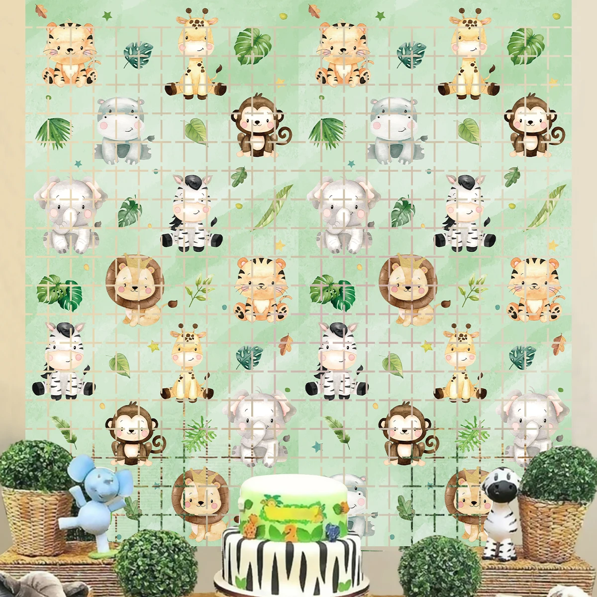 Jungle Animal Backdrop Rain Silk Curtain Birthday Party Decor Kids Boy Safari Party Green Forest Wild One Birthday Supplies
Jungle Animal Backdrop Rain Silk Curtain Birthday Party Decor Kids Boy Safari Party Green Forest Wild One Birthday Supplies