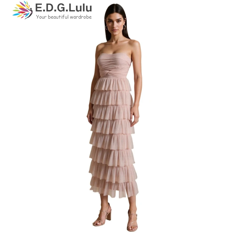 EDGLuLu Strapless Mesh Fold Birthday Dresses Luxury 2025 Woman Elegant Backless Mesh Layered Ruffle Edge Evening Dress ED
EDGLuLu Strapless Mesh Fold Birthday Dresses Luxury 2025 Woman Elegant Backless Mesh Layered Ruffle Edge Evening Dress ED