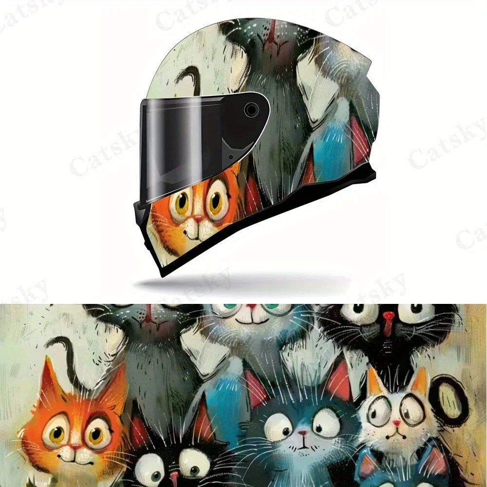 Full Face Cute Cat Group Helmet Sticker - Wear-Resistant PVC, Motorcycle Racing Helmet Tide Modification Decorative Sticker, Hel
Full Face Cute Cat Group Helmet Sticker - Wear-Resistant PVC, Motorcycle Racing Helmet Tide Modification Decorative Sticker, Hel