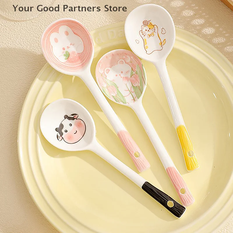 Ceramic Soup Spoon Cereal Spoon Cute Household Tableware Painted Coffee Spoon Jam Spoon Gift Dessert Scoop Kitchenware
Ceramic Soup Spoon Cereal Spoon Cute Household Tableware Painted Coffee Spoon Jam Spoon Gift Dessert Scoop Kitchenware