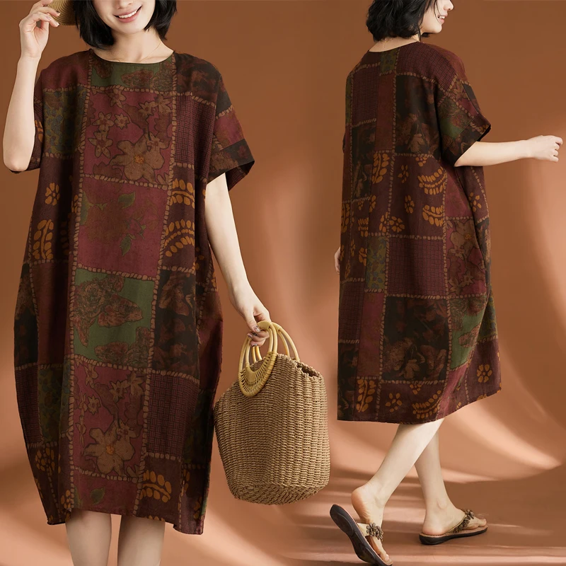Elegant Anti-Aging Loose Women's plus Size Cotton Linen Retro Artistic White Enhancing Ethnic Style Casual Dress
Elegant Anti-Aging Loose Women's plus Size Cotton Linen Retro Artistic White Enhancing Ethnic Style Casual Dress
