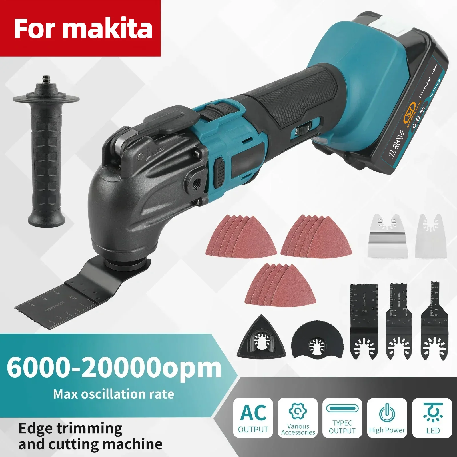 For Makita DTM51 Brushless Quick Release Oscillating 18V Tool Multi Functional Tool Renovator Electric Trimmer Compatible
For Makita DTM51 Brushless Quick Release Oscillating 18V Tool Multi Functional Tool Renovator Electric Trimmer Compatible