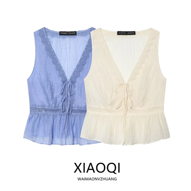 Summer 2026 Women's Lace Sleeveless V-Neck Commute Versatile Design Shirt Straight Cut Other Material Short Length with Belt
Summer 2026 Women's Lace Sleeveless V-Neck Commute Versatile Design Shirt Straight Cut Other Material Short Length with Belt