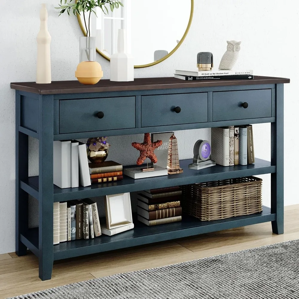 Console Table with 3 Drawers 2 Layers Shelves, Solid Pine Wood Retro Mid Century Long Sofa Table for Entryway Hallway, 50" W x
Console Table with 3 Drawers 2 Layers Shelves, Solid Pine Wood Retro Mid Century Long Sofa Table for Entryway Hallway, 50" W x