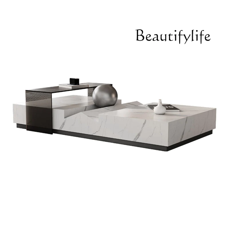 Italian high-end rock slab coffee table small apartment living room modern simple designer light luxury fashion
Italian high-end rock slab coffee table small apartment living room modern simple designer light luxury fashion