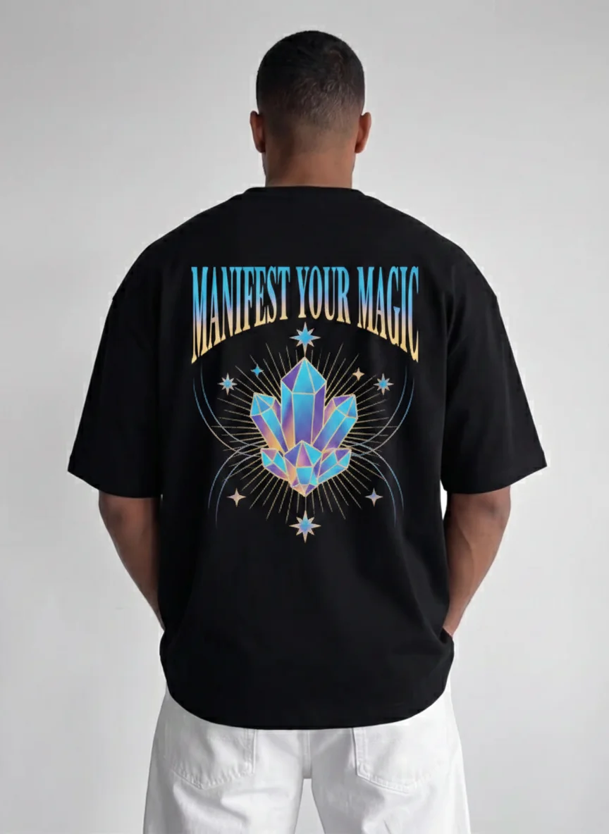 Manifest Your Magic Crystal Graphic Tee Holo Prism Back Print Oversized Black Printed Tee Unisex Top Streetwear Style Aesthetic
Manifest Your Magic Crystal Graphic Tee Holo Prism Back Print Oversized Black Printed Tee Unisex Top Streetwear Style Aesthetic