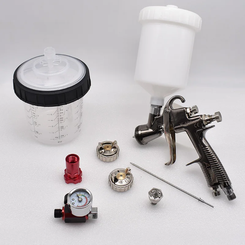 Professional Air Spray Gun 1.4mm Tip + 1.7mm Nozzle Air Pressure Regulator Gauge Disposable Mixing Cup Auto Paint Spraying Tool
Professional Air Spray Gun 1.4mm Tip + 1.7mm Nozzle Air Pressure Regulator Gauge Disposable Mixing Cup Auto Paint Spraying Tool
