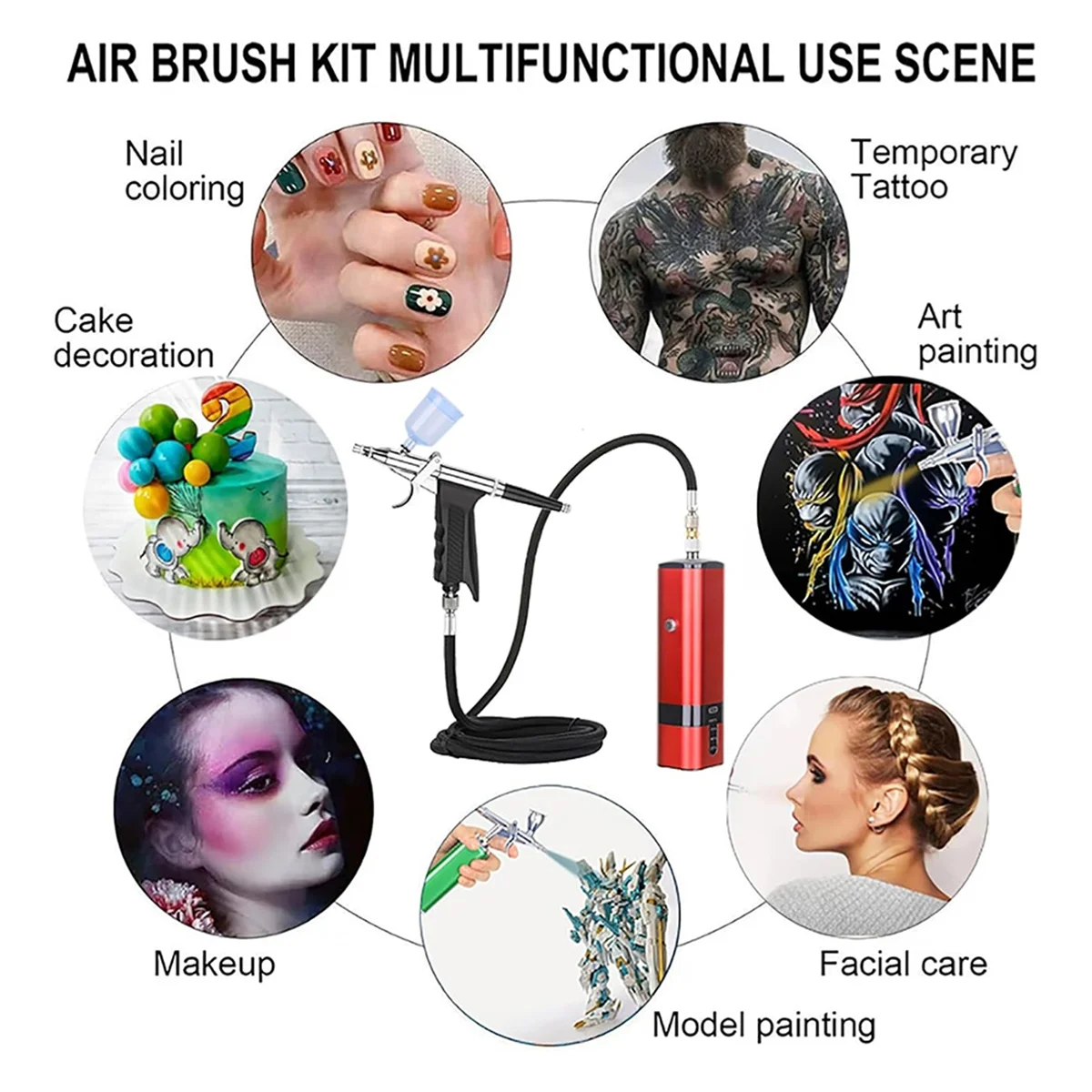 SZSC Cordless Airbrush Set with Compressor, Trigger Type High Pressure Air Brush for Painting, Nail Art, Cake, Hairdresser
SZSC Cordless Airbrush Set with Compressor, Trigger Type High Pressure Air Brush for Painting, Nail Art, Cake, Hairdresser