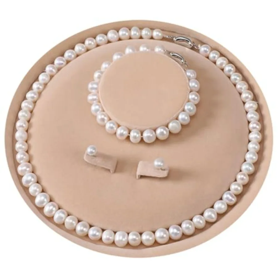 Freshwater Cultured Pearl Necklace Set Includes Stunning Bracelet and Stud Earrings Jewelry Set for Women Gift for Mother's Day
Freshwater Cultured Pearl Necklace Set Includes Stunning Bracelet and Stud Earrings Jewelry Set for Women Gift for Mother's Day