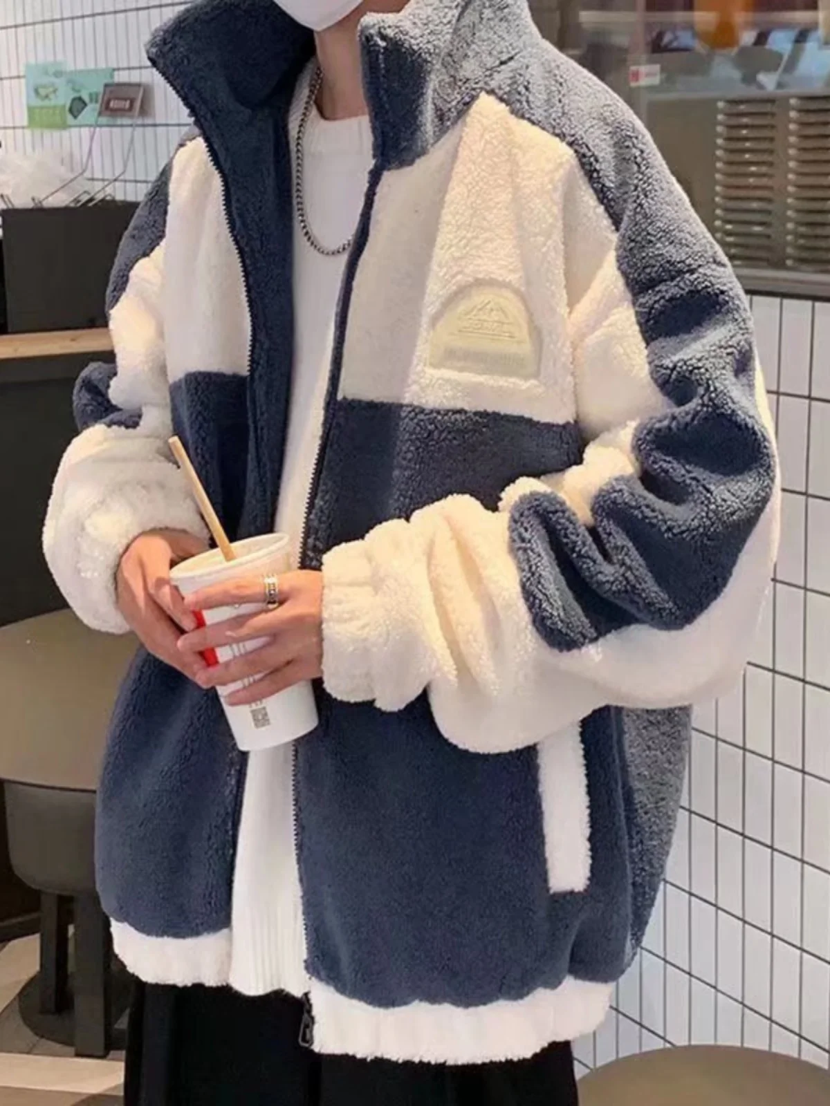 Lamb Velvet Cotton Jaet Men's Trendy Loose Winter Fce Lined Thiened Hooded Color Blo Cotton Coat Outerwear
Lamb Velvet Cotton Jaet Men's Trendy Loose Winter Fce Lined Thiened Hooded Color Blo Cotton Coat Outerwear