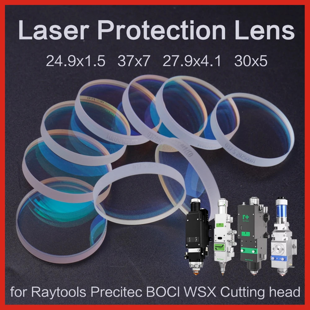 Raytools Original Laser Optical Protective Lens 30x5 27.9x4.1 4kw 37x7 15kw 20x2 24.9x1.5 18x2 For Fiber Laser Machine Lens
Raytools Original Laser Optical Protective Lens 30x5 27.9x4.1 4kw 37x7 15kw 20x2 24.9x1.5 18x2 For Fiber Laser Machine Lens