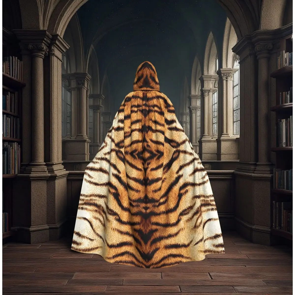 Retro Tiger Stripes Long Hooded Cloak Witch Medieval Costume Cosplay Cape HalloweenCoat Adult Unisex
Retro Tiger Stripes Long Hooded Cloak Witch Medieval Costume Cosplay Cape HalloweenCoat Adult Unisex