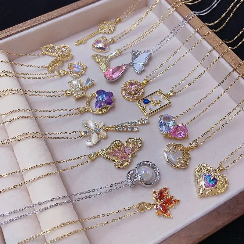 10/30/50pcs/lot Wholesale Mix Style Zircon Copper Pendant Necklace for Women Party Bar Decorate Rhinestone Butterfly Heart Charm
10/30/50pcs/lot Wholesale Mix Style Zircon Copper Pendant Necklace for Women Party Bar Decorate Rhinestone Butterfly Heart Charm