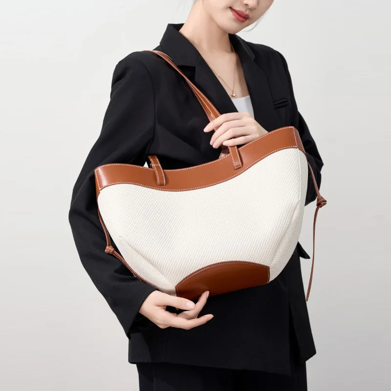Women's Niche Luxury Wing Tote Bag, Contrast Color Genuine Leather Large Capacity Commuter Shoulder Handbag
Women's Niche Luxury Wing Tote Bag, Contrast Color Genuine Leather Large Capacity Commuter Shoulder Handbag