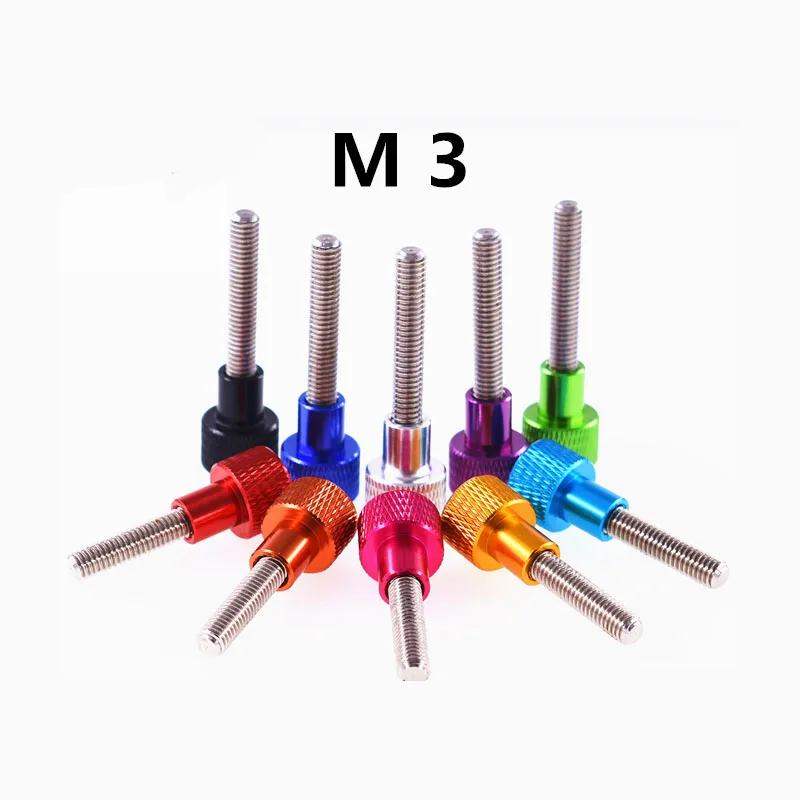 1Pcs M3xL 4-100mm Colourful Aluminum Knurled Head Computer Case Screw Hand Tighten Thumb Screws
1Pcs M3xL 4-100mm Colourful Aluminum Knurled Head Computer Case Screw Hand Tighten Thumb Screws