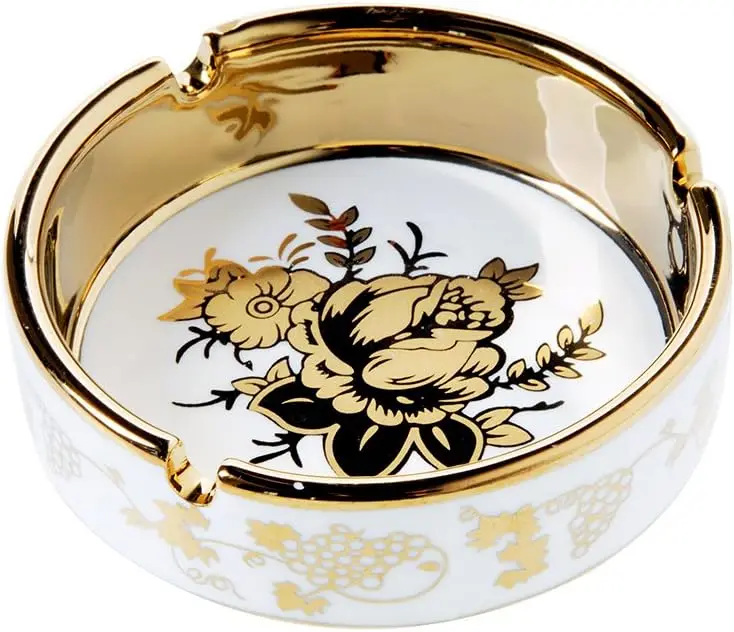 4-Inch Ceramic Titanium Plating Ashtray, Cigarette Ash Tray for Indoor Outdoor, Desktop Smoking Accessory Home Office Decor
4-Inch Ceramic Titanium Plating Ashtray, Cigarette Ash Tray for Indoor Outdoor, Desktop Smoking Accessory Home Office Decor