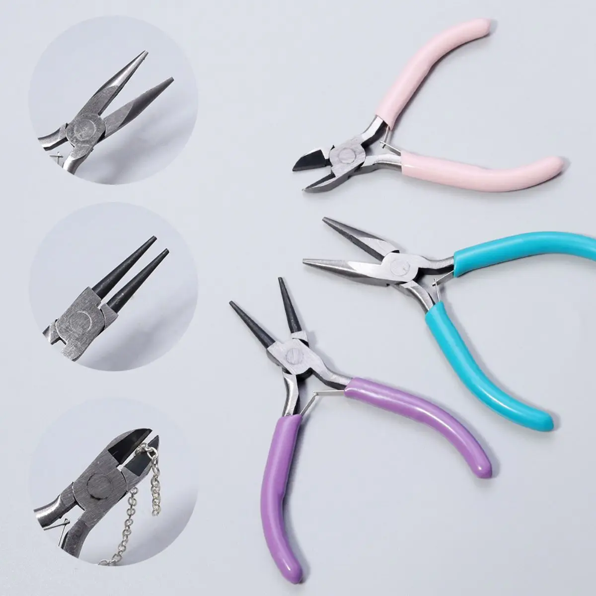 Portable 3 Color Metal Pliers Tool Set Jewelry Making Round Nose Plier Tweezers Kit for Handcrafts Beading Sewing DIY Supplies
Portable 3 Color Metal Pliers Tool Set Jewelry Making Round Nose Plier Tweezers Kit for Handcrafts Beading Sewing DIY Supplies