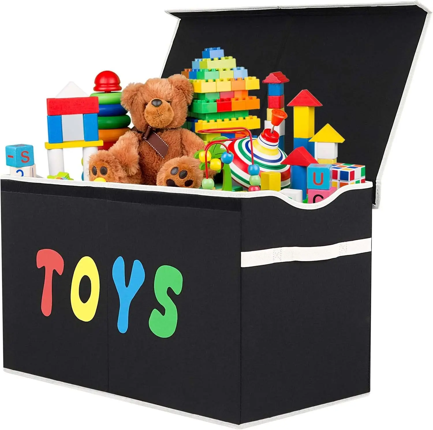 Collapsible Sturdy Toy Storage Box with Lid, Extra Large Organizer for Kids Room, Playroom, Closet in Black
Collapsible Sturdy Toy Storage Box with Lid, Extra Large Organizer for Kids Room, Playroom, Closet in Black