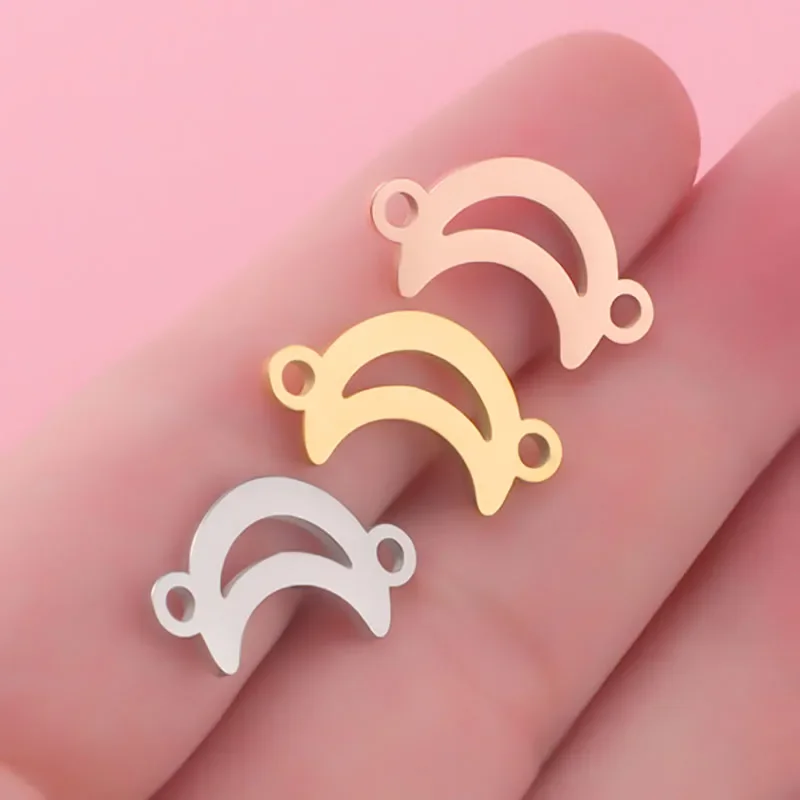 WZNB 4Pcs Crescent Moon Charms Double Hole Stainless Steel Pendant Connector for Jewelry Making Diy Earring Necklace Accessories
WZNB 4Pcs Crescent Moon Charms Double Hole Stainless Steel Pendant Connector for Jewelry Making Diy Earring Necklace Accessories