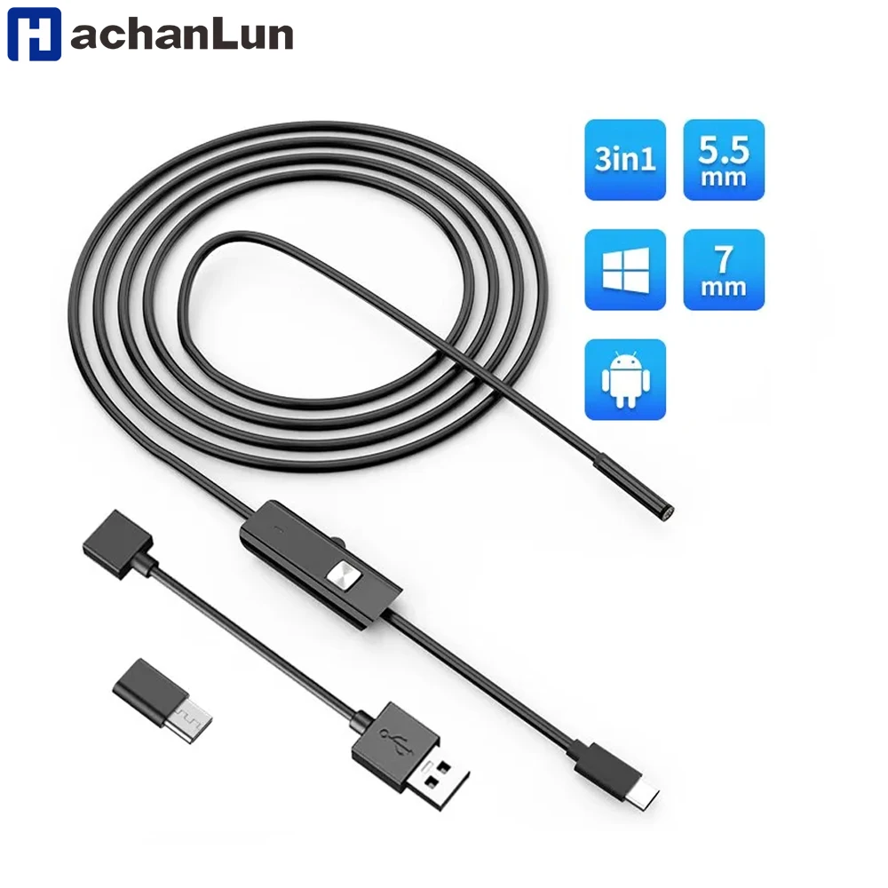 3 In1 Industrial Endoscope Camera Ip67 Waterproof 5.5mm 7mm USB Borescope Inspection Snake Camera For Android Phone PC
3 In1 Industrial Endoscope Camera Ip67 Waterproof 5.5mm 7mm USB Borescope Inspection Snake Camera For Android Phone PC