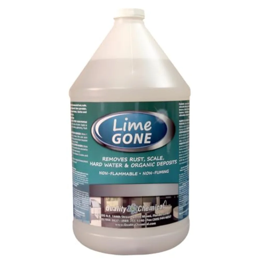 Lime-Gone Remover - Calcium, Lime and Hard Water Stain Remover for Bathroom, Shower and Tile - Lime a Way - 128 oz Pack of 1
Lime-Gone Remover - Calcium, Lime and Hard Water Stain Remover for Bathroom, Shower and Tile - Lime a Way - 128 oz Pack of 1