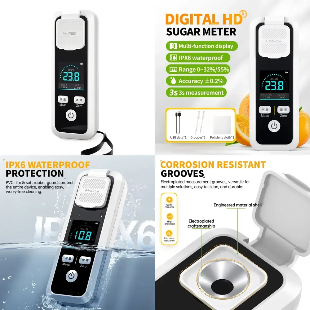 WAP01 JBM-10/JBM-20 Digital Brix Refractometer Rechargeable Sugar Content Meter 0.2% Accuracy for Fruit Juice Beverage
WAP01 JBM-10/JBM-20 Digital Brix Refractometer Rechargeable Sugar Content Meter 0.2% Accuracy for Fruit Juice Beverage