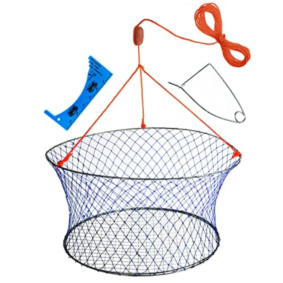 Wire Grid Bottom Crab Nets Two Ring Crab Kit with Harness and Bait Clip 24" X 20" X 12"
Wire Grid Bottom Crab Nets Two Ring Crab Kit with Harness and Bait Clip 24" X 20" X 12"