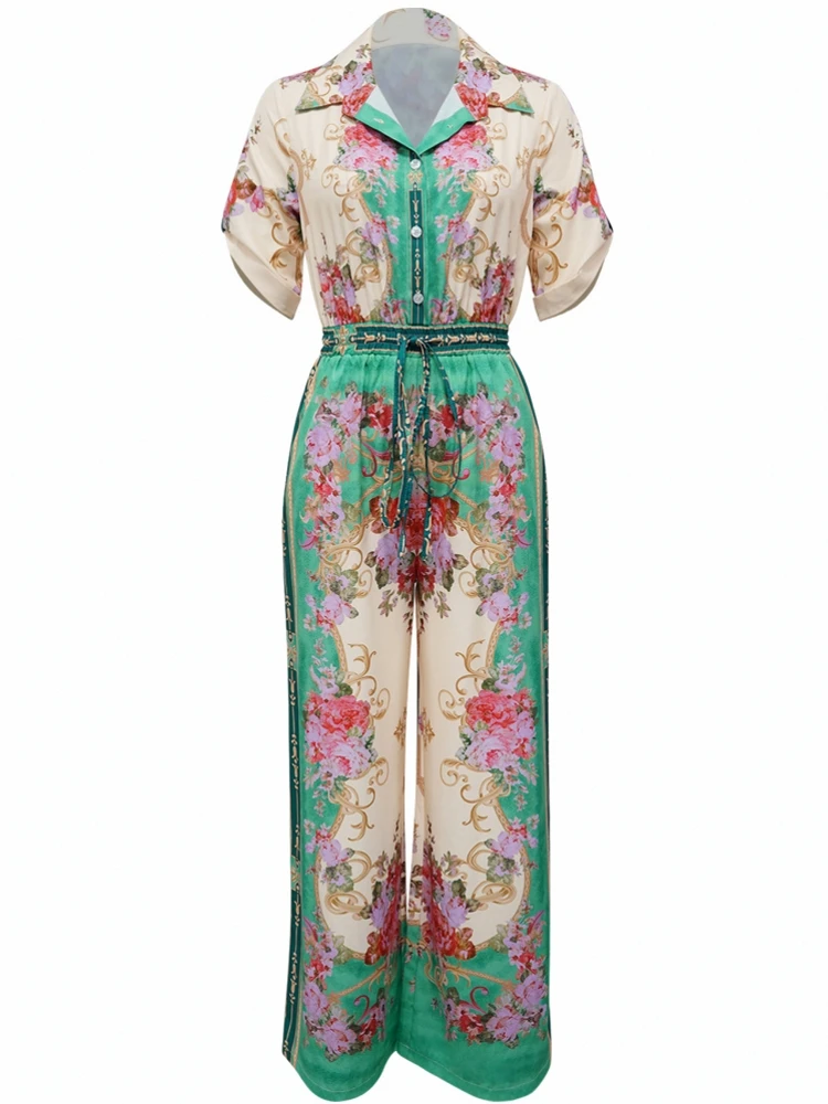 Flower Print Women Jumpsuits For Summer Spring Short Sleeve Loose Fashion Streetwear Overalls Wide Leg Pants Trousers 2025
Flower Print Women Jumpsuits For Summer Spring Short Sleeve Loose Fashion Streetwear Overalls Wide Leg Pants Trousers 2025