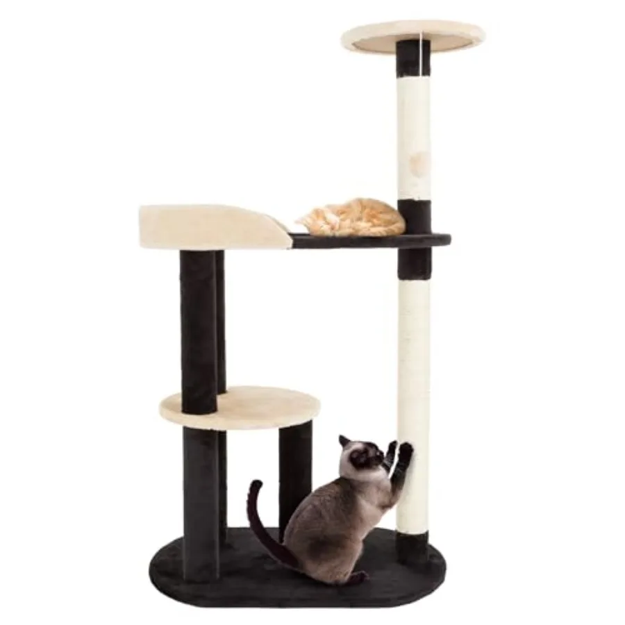 Cat Tower - Indoor Feline Furniture with 2 Napping Perches 2 Sisal Rope Scratching Posts Peek Hole and Fun Hanging Toy by Black
Cat Tower - Indoor Feline Furniture with 2 Napping Perches 2 Sisal Rope Scratching Posts Peek Hole and Fun Hanging Toy by Black
