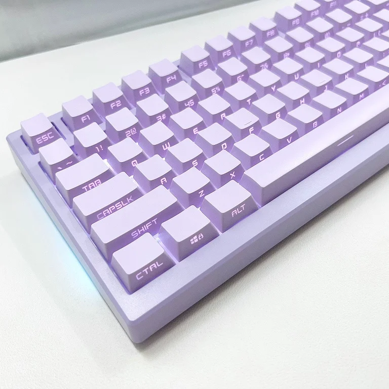 High Quality Purple Side Engraved Transparent PBT Keycaps Customized OEM Height Keycaps for Gaming Mechanical Keyboards Key Cap
High Quality Purple Side Engraved Transparent PBT Keycaps Customized OEM Height Keycaps for Gaming Mechanical Keyboards Key Cap