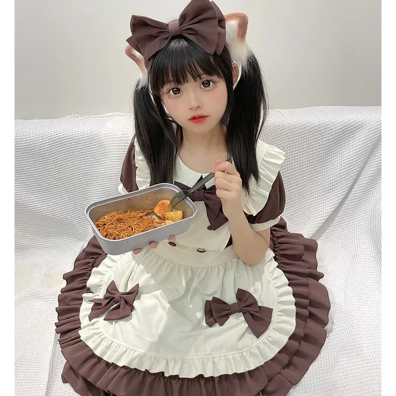 Japan Fashion Long Sleeved Kawaii Maid Lolita Dress Summer New Short Sleeve Sweet Cute Coffee Shop Clothing Women's Dress Y2k
Japan Fashion Long Sleeved Kawaii Maid Lolita Dress Summer New Short Sleeve Sweet Cute Coffee Shop Clothing Women's Dress Y2k